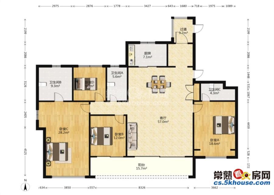 及第阁 精装大4房 楼层采光好 户型方正 房东诚意售