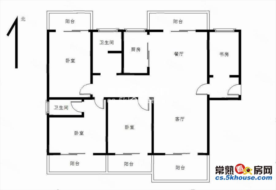 中南锦城117平米送20平米全新毛坯4房2厅2卫 160万