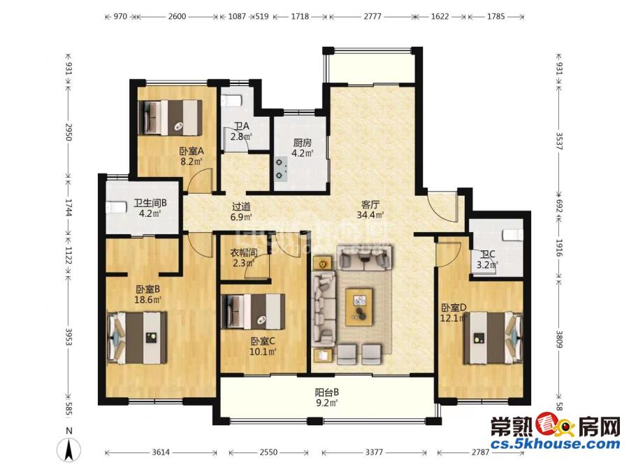 金湾名悦143平米精装4房2厅3卫249.8万