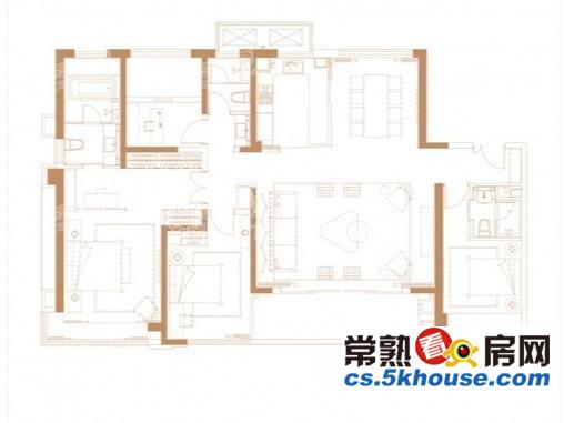 中南林樾 4室2厅3卫 188平 开发商精装修 景观楼层 350万