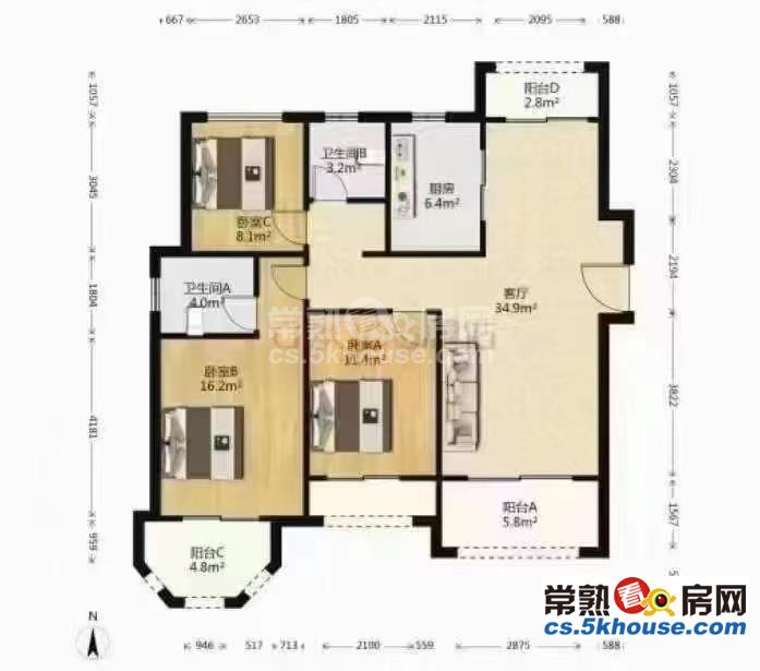 中南锦苑127平228万3室2厅2卫毛坯