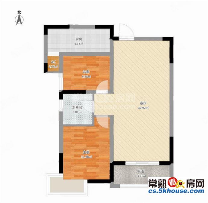 璀璨澜庭 92平 3房2厅1卫 精装修 好楼层 全天采光