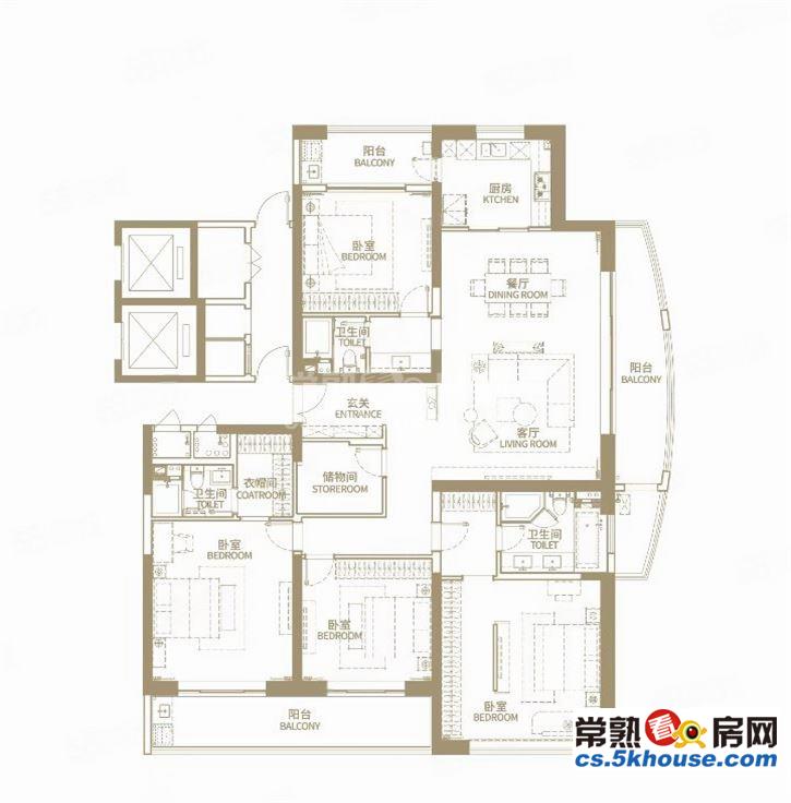 湖畔阅云大平层豪华装修4房3卫随时看房   600平