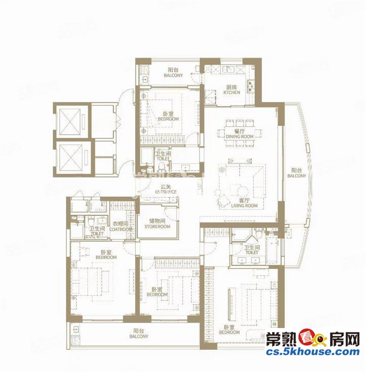 湖畔阅云大平层豪华装修4房3卫随时看房600平