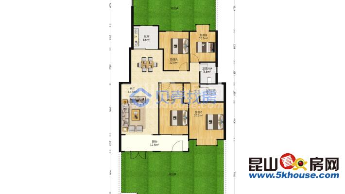 洋房带花园 660万 4室2厅2卫 豪华装修 自住