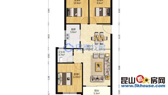 樓層好,視野廣,學(xué)位房出售,中南世紀(jì)城 260萬 3室2廳2衛(wèi) 精裝修