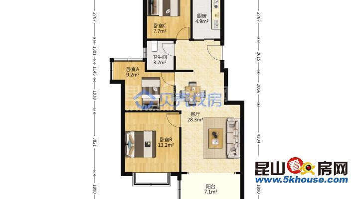 城东低密度品质小区 一梯一户南北通透装修好拎包入住带一个15万的车位