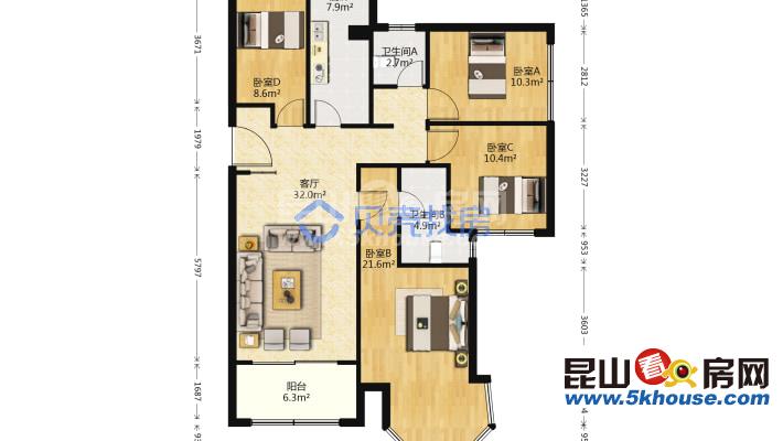 中南世紀城 240萬 4室2廳2衛(wèi) 精裝修 帶學(xué)位業(yè)主誠心出售