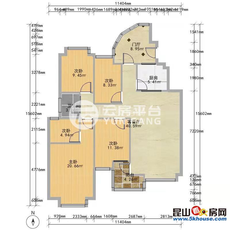 價(jià)格真實(shí)東方華庭 310萬(wàn) 4室2廳2衛(wèi) 精裝修