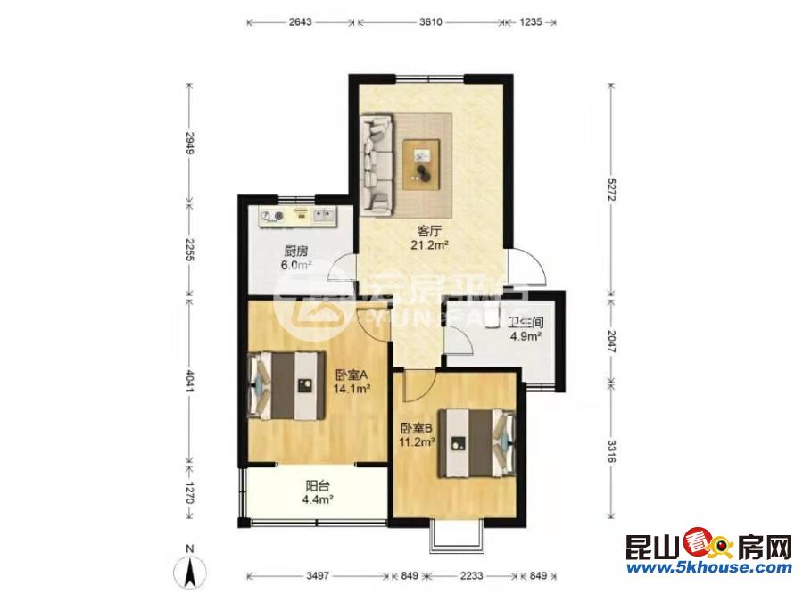 新城家園 116萬 2室2廳1衛(wèi) 精裝修 ,精裝直接入住抄底價(jià)