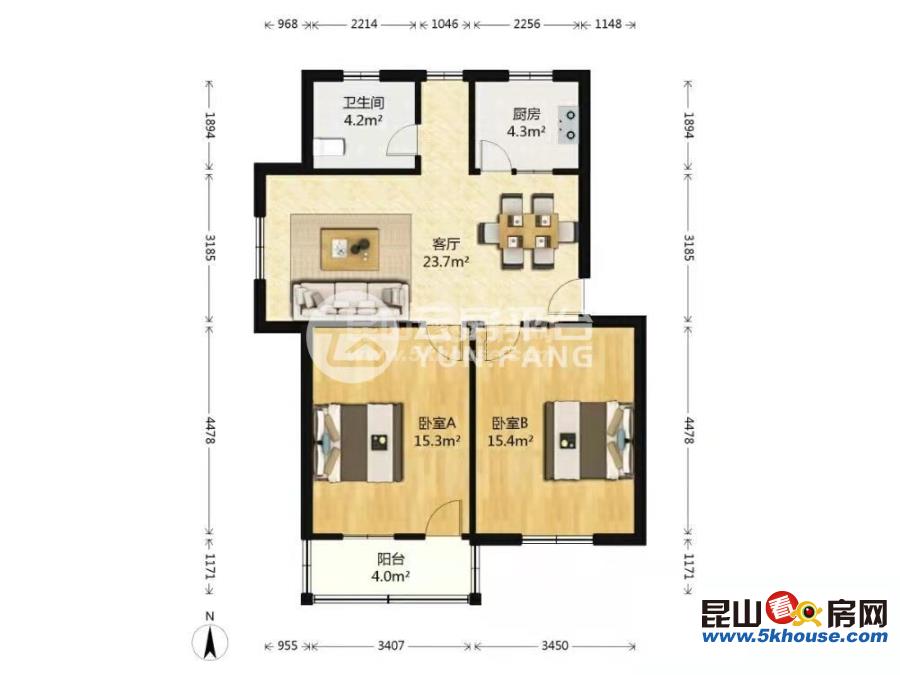 配套齐全,玉虹新村 1950元月 2室2厅1卫,2室2厅1卫 精装修 诚租