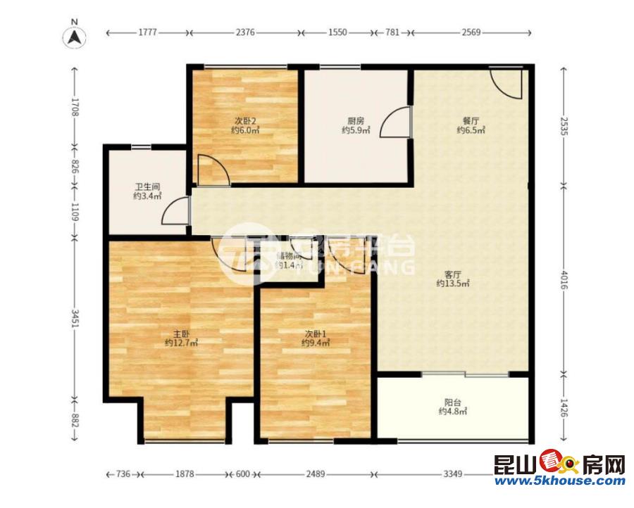 玉蘭公館 135萬 3室2廳1衛(wèi) 毛坯 隆重出售,快快搶購