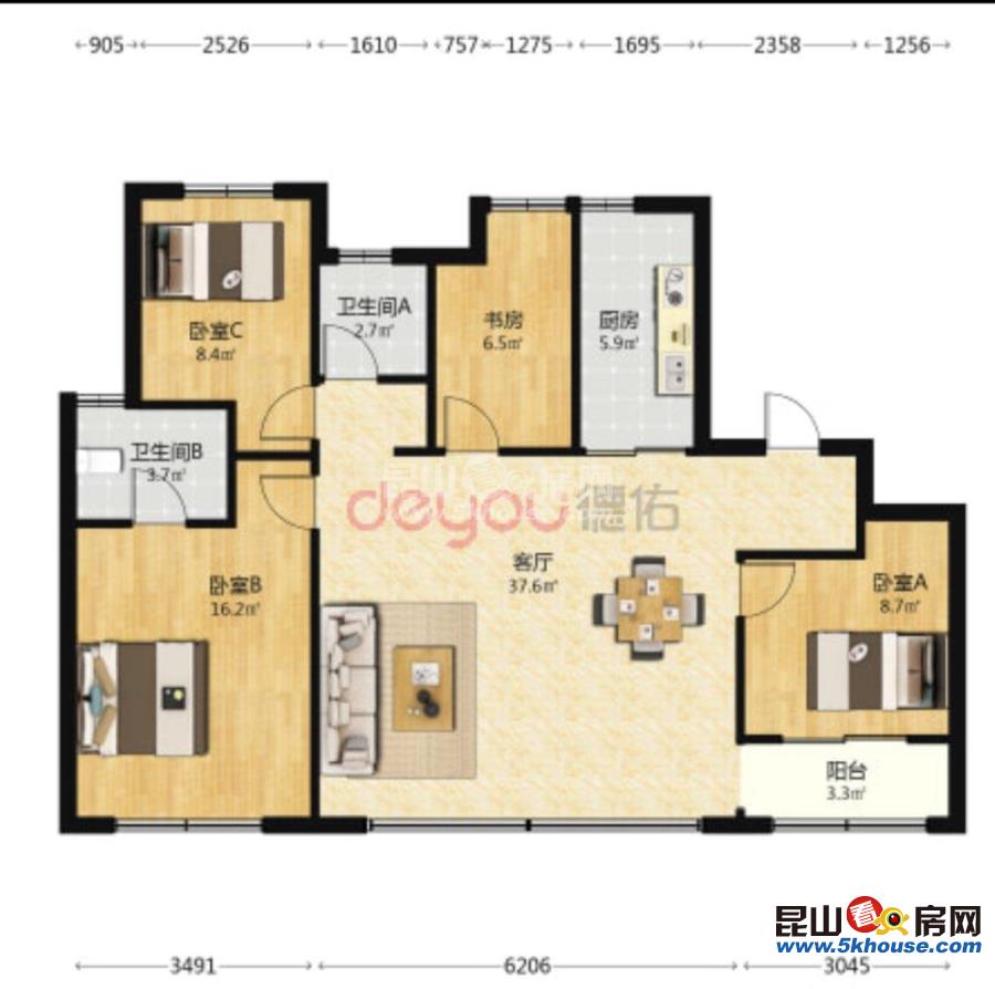 春景雅苑 3900元月 4室2廳2衛(wèi),4室2廳2衛(wèi) 精裝修 ,超值家具家電齊全