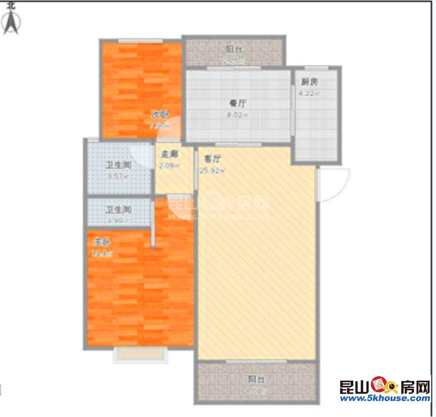 地段好,配套齊全筍盤蜆江花園 75萬 3室2廳1衛(wèi) 精裝修