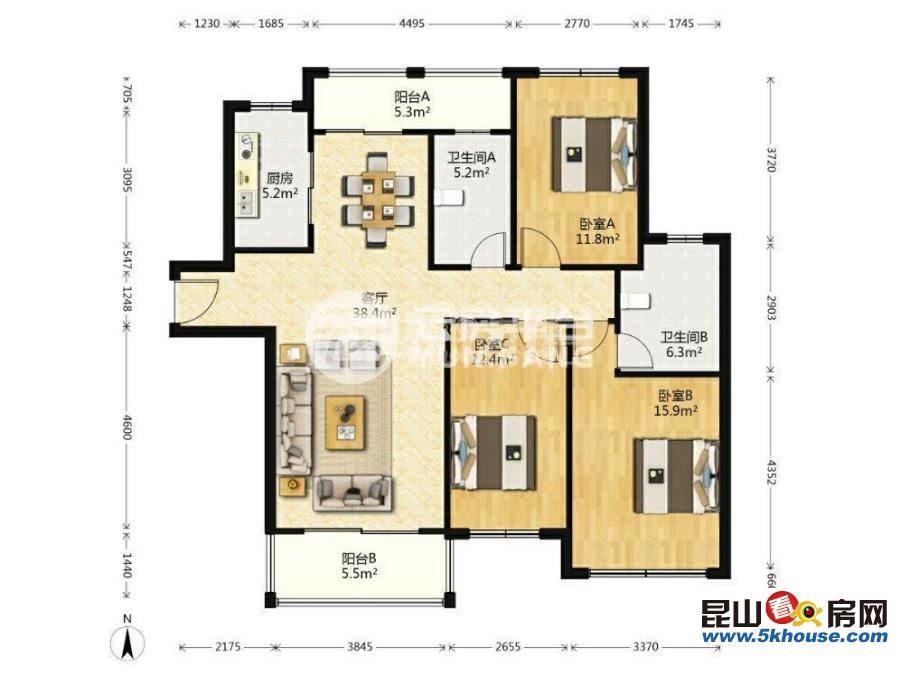 象嶼瓏庭 258萬 3室2廳2衛(wèi) 豪華裝修 ,難得的好戶型誠售