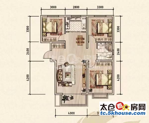 安静小区低价出租康乐小区 1700元月 3室2厅1卫 精装修