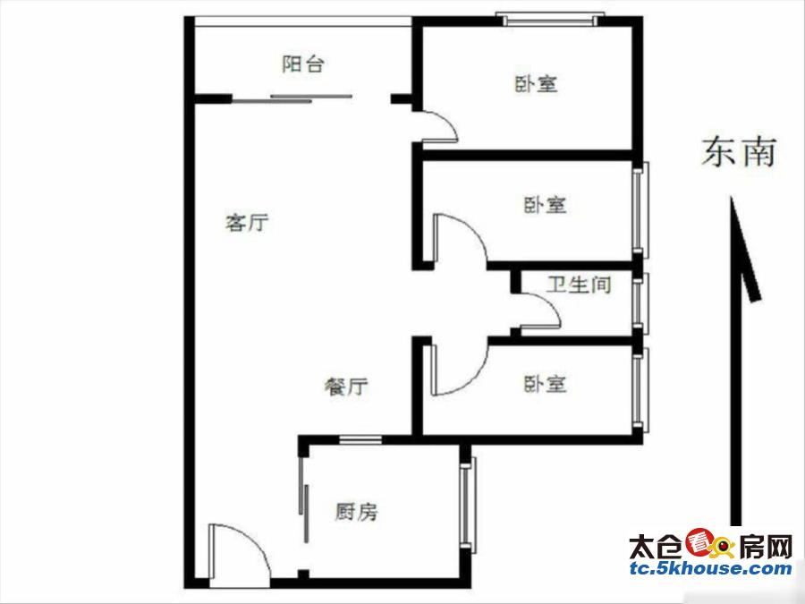 名都花苑 33万 3室2厅1卫 精装修非常安静笋盘出售