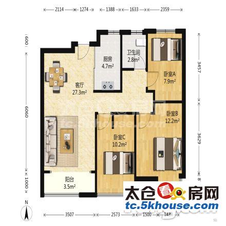 金辉悠步江来复式市面上很少出售的户型