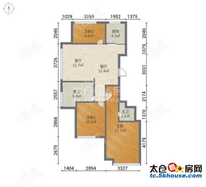 金地翡翠城市 86.4万 3室2厅2卫 普通装修带学位业主诚心出售!