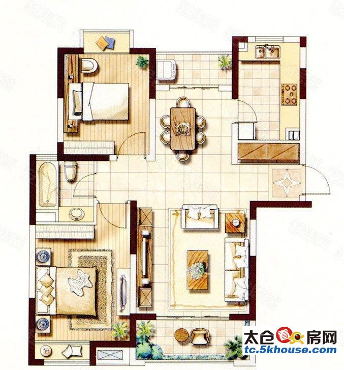 长寿新村 55万 2室2厅1卫 精装修 格局户型好价钱合理