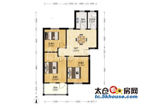 业主诚心出售香缇雅苑 70万 3室1厅1卫 精装修 棒棒棒