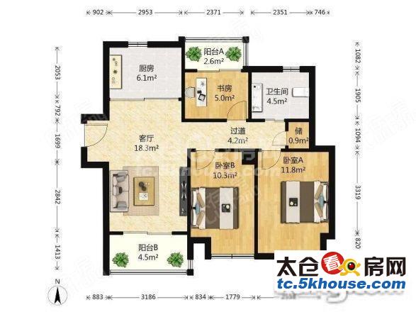 恒通佳苑 88万 3室2厅1卫 精装修 舒适视野开阔