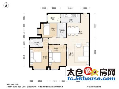 坐看假山美景洋沙一村 108万 3室2厅2卫 精装修 看花园的中心