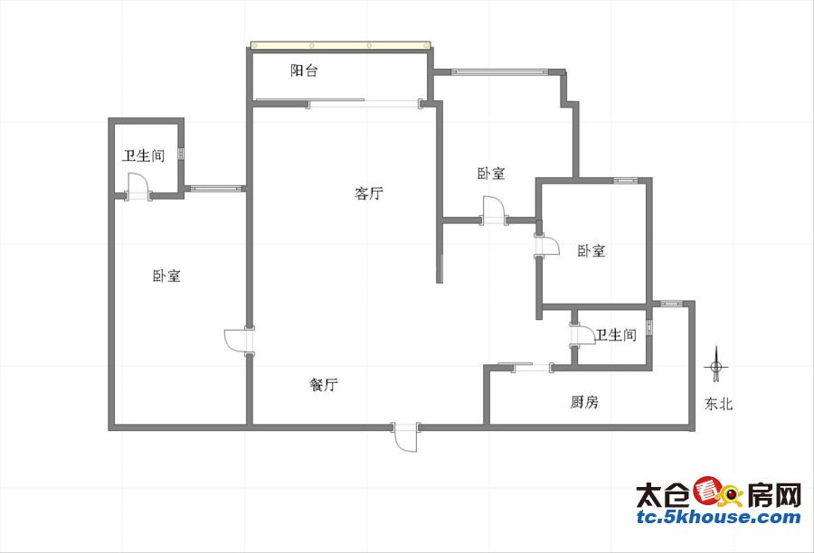 江岸雅居 78万 3室2厅2卫 精装修周边配套完善