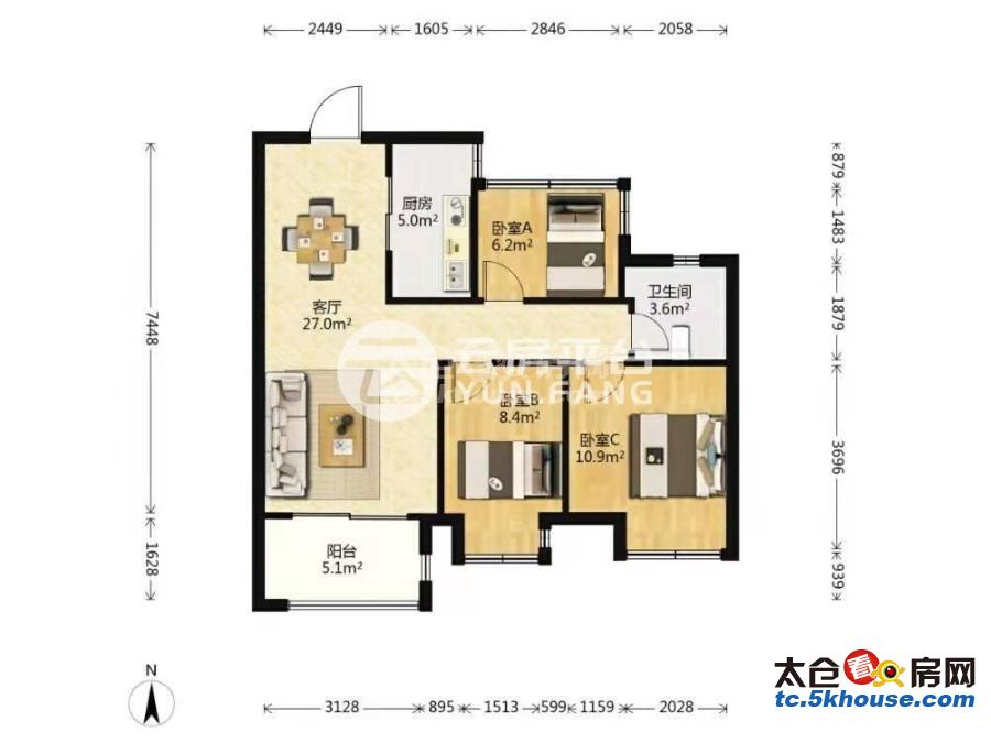 换房不二选择东方花园一区 78万 3室2厅1卫 精装修