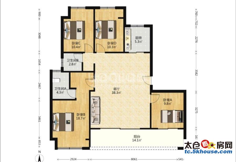 天和雅园266万带两个车位一个储藏室全新未住精装修视野开阔