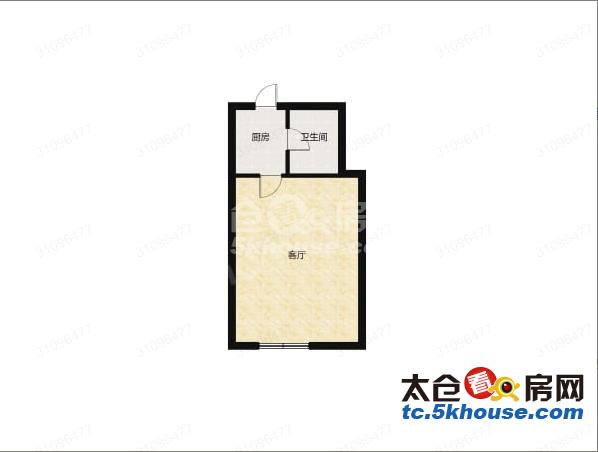 可直接入住兴业大厦 1200元月 1室1厅1卫 精装修