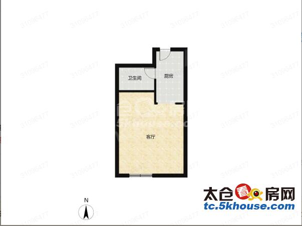 安静住家好房不等人太仓国际广场 2100元月 1室1厅1卫 精装修