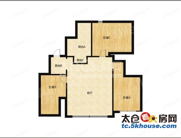 心望雅苑 3200元月 3室2厅2卫 精装修 家电全齐大型花园社区