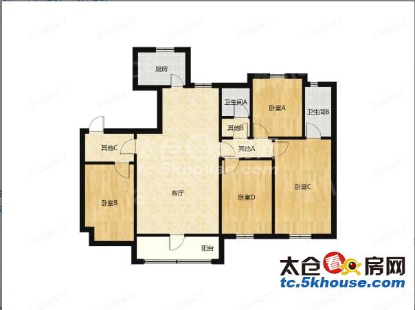 全新家私电器碧桂园 3200元月 4室2厅2卫 精装修