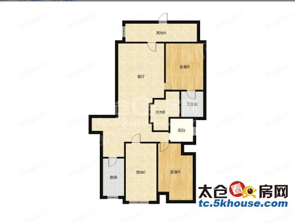 华侨花园 2900元月 3室2厅2卫 精装修 家电齐全拎包入住