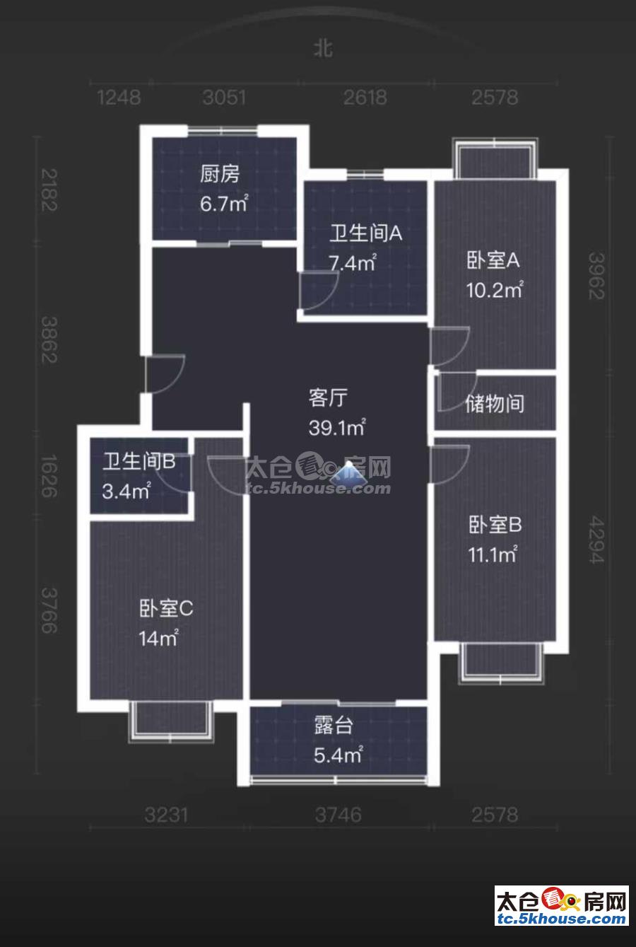 楼层好视野广学位房出售花园二村 160万 3室2厅2卫 精装修