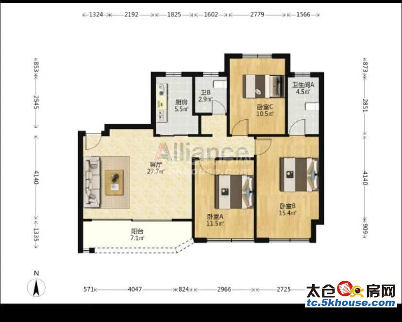 娄江新城 嘉闵线地铁口 天和雅园 178万 3室2厅2卫 精装修 位置好、格局超棒