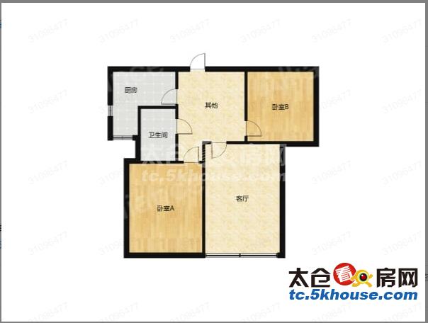 全新家私电器华侨花园 2100元月 2室2厅1卫 精装修