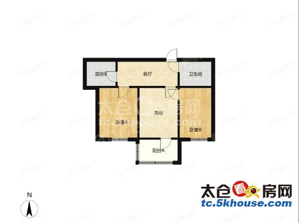 宝龙城市广场 2100元月 2室1厅1卫 精装修 全套高档家私电设施完善