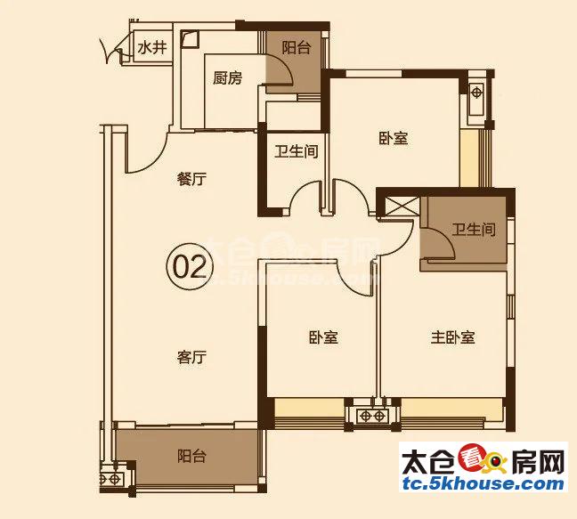 东方花园太仓 56万 3室2厅2卫 精装修,多条公交经过!