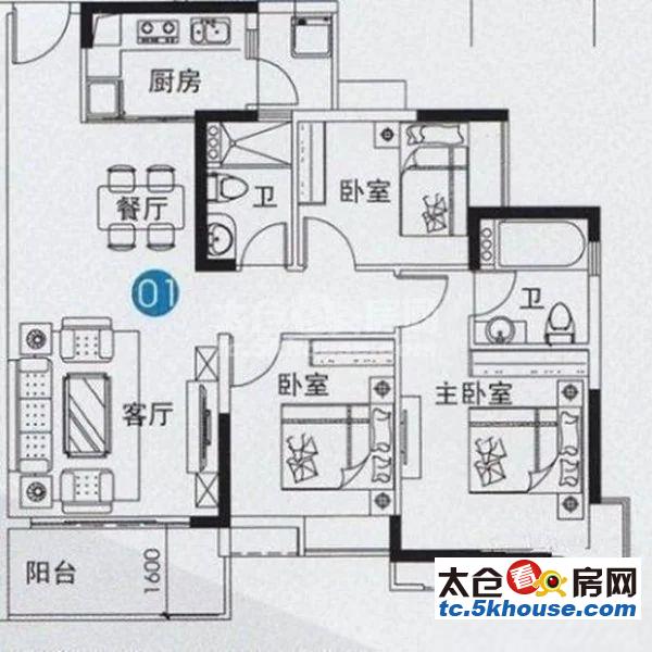 底价出售,富景苑 72万 3室2厅2卫 精装修,买过来值!