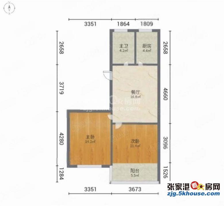 南苑新村2楼 精装修2室1厅1卫 天燃气厨卫 适合陪读