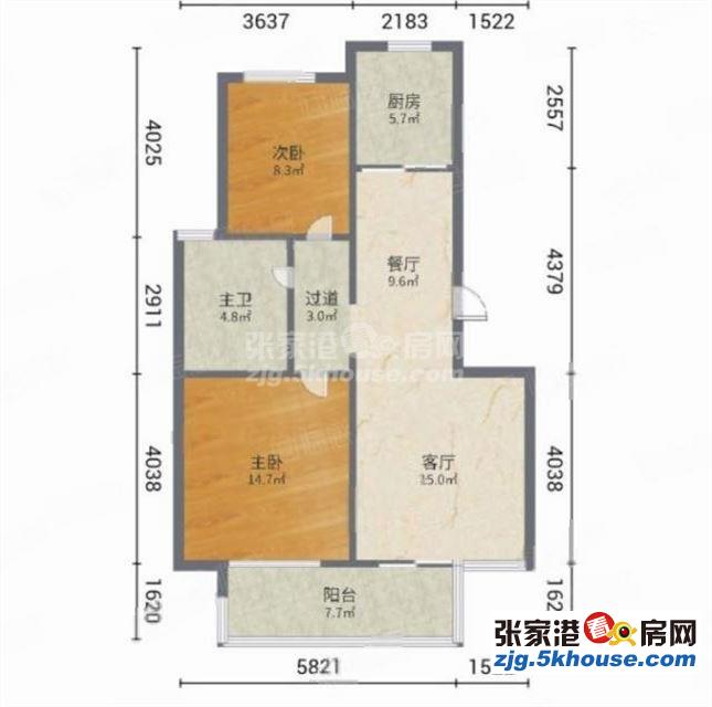 甲江南前排电梯17楼2室1卫好停车家具家电齐全拎包住随时看