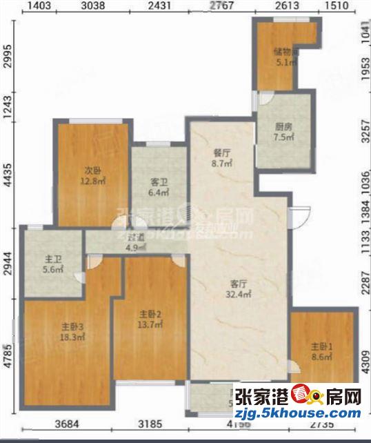 湖滨国际17楼165平方四室4万一年家电齐全包物业包车位