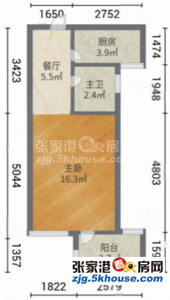 丽景华都20楼43平方天然气小公寓随时可看1.9万一年