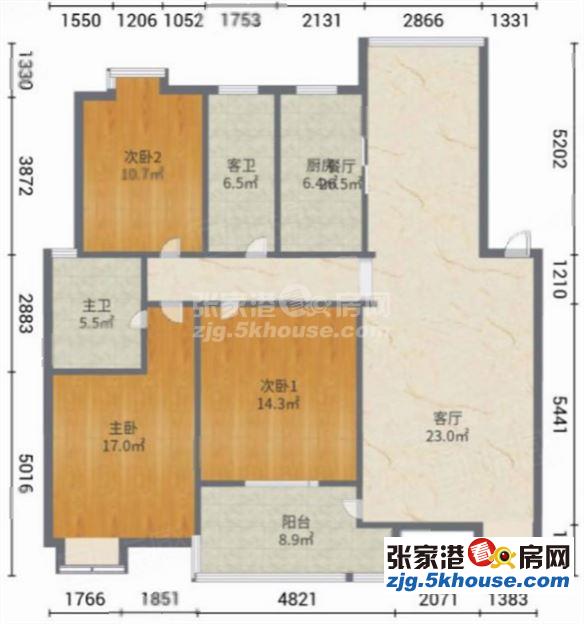 名都花苑西区4楼137平方3室2怀精装修拎包入住2.3万一年