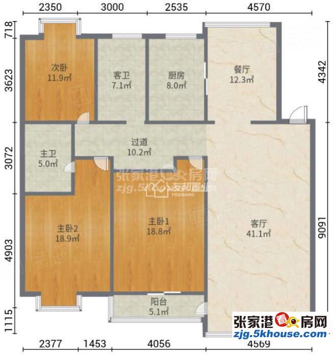 区位好,低于市场价,万红一村 120万 3室2厅2卫 精装修