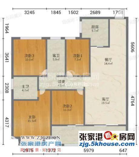 翡翠公馆13楼139平简单装修四室两卫113万满两年