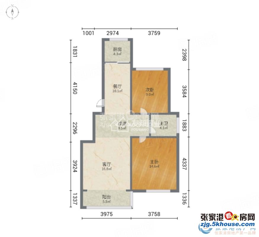 七里庙二期电梯中层两室急售满五年学位都在看房随时