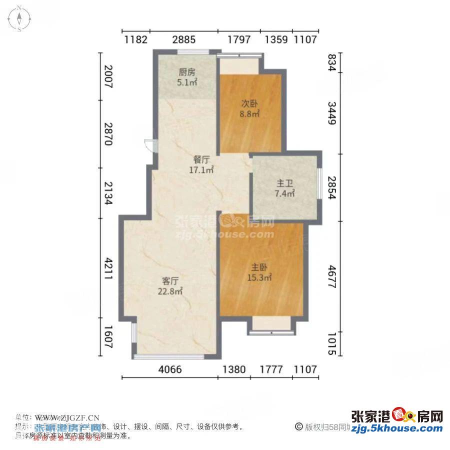 一中新航花苑11楼99平 二室两厅82万 满两年